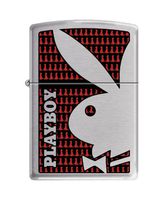 Zippo Playboy Rabbit Stucco Pocket Lighter, Brushed Chrome