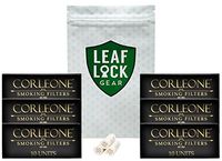 Corleone Tobacco Pipe Filters (6 Packs / 60 Filters) with Leaf Lock Gear Smell Proof Pouch
