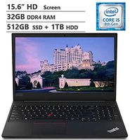 Lenovo ThinkPad E590 15.6" HD Anti-Glare Widescreen Business Laptop, Intel Core i5-8265U up to 3.90GHz, 32GB RAM, 512GB PCIe NVMe M.2 SSD + 1TB HDD, Wireless-AC, Bluetooth 5.0, Windows 10, Black