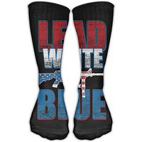 Lead White Blue Gun Men Women's Casual Athletic Stoking 30CM Crew Long Socks