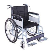 Alloeliey Manual Wheelchair, Foldable, no Need to Install Band Four Hand Brakes, Detachable Double Layer Cushion Elderly Handicapped Trolley, Suitable for Leg Injuries