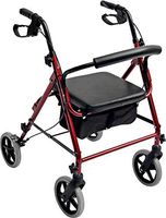 Accela 4 Wheeled Rollator Rolling Walker with Extra Wide Base