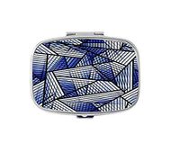 Abstract Geometric Pattern Rectangular Pill Box/Pill case- 2 Compartments for Keeping Pills Separate Pill Box/Pill case