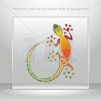 Decal Colorful Lizard Gecko Tablet Laptops Weatherproof Sports Bikes (8 X 6.61 In)