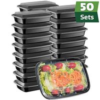 [50 Sets] Meal Prep Containers With Lids, 1 Compartment Lunch Containers, Bento Boxes, Food Storage Containers - 28 oz.