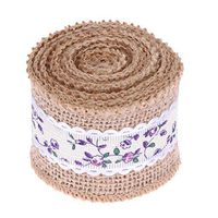 Meidexian888 Vintage Linen Ribbon, 1 Rolls of Natural Jute Linen Ribbon DIY Wedding Strap Party (Purple)