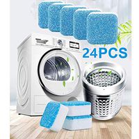 24 Pieces Washing Machine Cleaner - Effervescent Tablet Washer Cleaner Solid Washing Machine Cleaner with Triple decontamination Function, Comprehensive Decontamination for Bathroom Kitchen