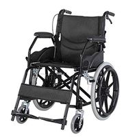 OCYE Transport Chair with Locking handbrake, Heavy and Extra Wide Wheelchair, Foldable backrest, Easy Transfer, Weight 220 lbs, Black