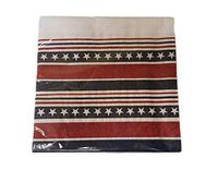 Patriotic Red White and Blue Stars and Stripes Paper Cocktail Beverage Party Napkins 6.5" x 6.5" Package of 20