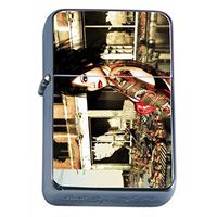 Tattoo Girl Model Pin Up Girls Flip Top Oil Lighter S37 Smoking Cigarette Smoker Includes Silver Case