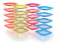 Rice Food Microwavable Container 10oz 20pcs Set 4 Steam Vents on the Lid BPA Free Cold and Heat Resistance