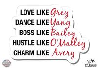 GT Graphics Grey's Anatomy Love Like Grey - 5" Vinyl Sticker - for Car Laptop I-Pad - Waterproof Decal