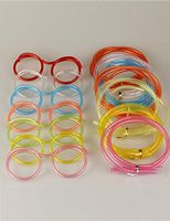 Oguine Kids Drinking Eye Glasses Straw, 1 Set Kids Crazy Fun Novelty Flexible Glasses Drinking Straw Tube Gift Party Supplies Random Color