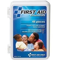 First Aid Kit for Auto, Home, Office, Travel from GoldenEye Supply - 48 Piece Emergency Kits With Basic Medical Safety Supplies - Treats Minor Cuts, Scrapes, Burns - Lightweight, Convenient, Small, Hard Plastic Case - Be Prepared for the Next Injury!