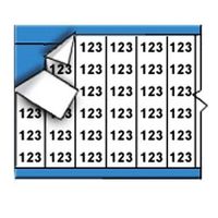 Brady WM-123-PK Repositionable Vinyl Cloth (B-500), Black on White, Solid Numbers Wire Marker Card (25 Cards)