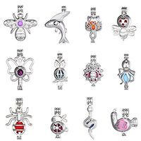 yonghong 12Pcs Pearl Bead Cage Pendants Aromatherapy Essential Oil Diffuser Locket Pendant Girls Charm Necklace Jewelry Surprise Gifts For Women Mother's Day Gift