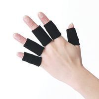 Finger Protector Sleeve Breathable Stretchy Finger Brace Finger Split Protector for Finger Support Compression Bandage Support Arthritis Sports Protection for Basketball Tennis and All Sports(black)