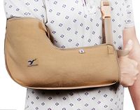 Adjustable Arm Sling | Medical Arm Sling for Broken and Fractured Bones | Made of Soft & Lightweight and Breathable Material ONLY by HEALTHNODE (Beige, Large)