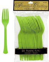 Amscan BB100008 Lime Plastic Forks