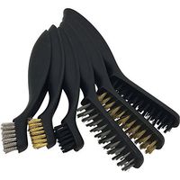 FactorDuty 6 PCS 7"/8.5" Wire Brush Set Brass Nylon Stainless Steel Cleaning Polishing Detail Metal