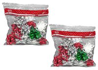 30 Large Premium Holiday Holographic Peel N Stick, Gift Wrapping Christmas Bows (30 Bows)