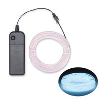 Zitrades EL Wire Neon Lights White 15ft, Portable Neon Glowing Strobing Electroluminescent Wire with Battery Pack