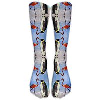 Flamingo Penguin Love Crew Socks Graduated Compression Socks For Women And Men - Best Medical, Nursing, Travel & Flight Socks