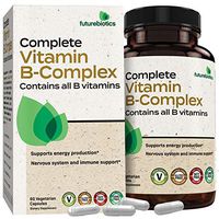Futurebiotics Complete Vitamin B Complex (Vitamin B1, B2, B3, B6, B9 - Folic Acid, B12) Contains All B Vitamins - Non GMO, Gluten Free, Soy Free, 60 Vegetarian Capsules