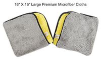AP Plus Microfiber Cloth Towels 2 Coral Fleece Premium Car Cleaning Washing Rags 16" x 16" Kitchen Polish Buff Dust