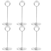Radezon 20 Pack 8.75 inch Tall Table Number Holders Place Card Holder Table Picture Holder Wire Photo Holder Clips Picture Memo Note Photo Stand (Silver)