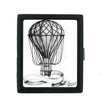 Perfection In Style Metal Cigarette Case Vintage Hot Air Ballon Design 006