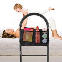 Pivit Bed Assist Safety Bar with Storage Pocket | Height Adjustable with Non-Slip Grab Handle for Getting Out of Beds | Easy to Assemble Elderly Assistance Guard Rails for Handicap, Seniors & Adults