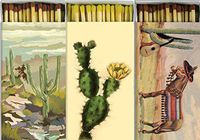 Southwest Themed Match Boxes with Wooden Matches | Set of 3 Decorative Match Boxes