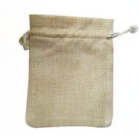 LEORX 10pcs Drawstring Linen Jute Bag Wedding Favor Gift Candy Bag (Beige)