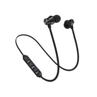 Sandistore Magnetic Wireless Bluetooth Earphone Headset Sports Stereo Headphone Earbuds Hands-Free with Mic (Black)
