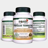 Roar Max Strength Tribulus Terrestris (Gokshura) 1600mg Vegetarian Capsules (722 mg Saponins) for Libido, Stamina & Male Energy with Urinary Support.