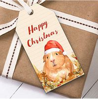 Vintage Guinea Pig Christmas Gift Tags (Present Favor Labels)
