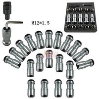 New Model 2017 Black M12x1.5 Steel JDM Extended DUST Cap Lug Nuts Wheel Rims Tuner with Lock