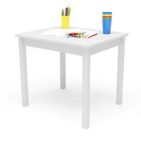 Timy Kids Activity Table White Solid Wood Kids Furniture Toddler Table for Eating, Reading, Playing