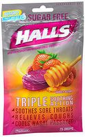 Halls Mentho-Lyptus Drops Sugar Free Honey-Berry 25 Each (Pack of 12)