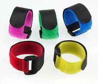 Liroyal 10Pcs 12" 30cm Green Hook and Loop Reusable Fastening Wrap Strap with Plastic Buckle End