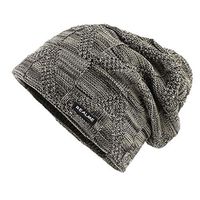 Theoylos Men's Knit Slouchy Beanie Winter Thick Beanie Hat Unisex Warm Oversized Beanie Hats Soft Slouchy Knit Hat Khaki