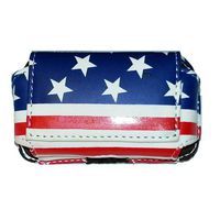 Insulin Pump Carrying Case/Pouch with Belt Clip/Belt Loops with Unique Designs (Medium-i450: L3.8" X W2.25" X D1.25") (Red White & Blue)