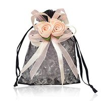 BZCTAH 20pcs Drawstring Organza Jewelry Candy Pouch Party Wedding Favor Gift Bags, Pretty Tulie Drawstring Tulle Bag, 3.9"x4.7", Black