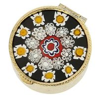 GlassOfVenice Murano Glass Small Millefiori Pill Box - Round