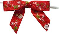 Baywind Limtied-Red Snowman Twist Tie Bows- 50pc