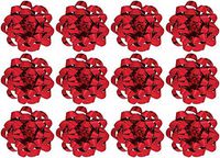 PMU Gift Bows Confetti, Large, Metallic Red (12/Pkg) Pkg/1