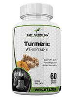 Taiy Nutrition Turmeric Curcumin BioPerine Supplements, 650 Mg Turmeric BioPerine Capsules, Antioxidant/Anti-Inflammatory Turmeric for Weight Loss & Joint Pain, 60 Capsules