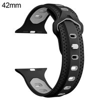 Bullker Compatible with Fitbit Ionic Silicone Wristband Replacement Watch Band Strap for Women Men - Black Grey 42mm