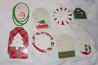 40 Inspirations from Hallmark peel 'n' stick Assorted Christmas Gift Tags Mittens on Top